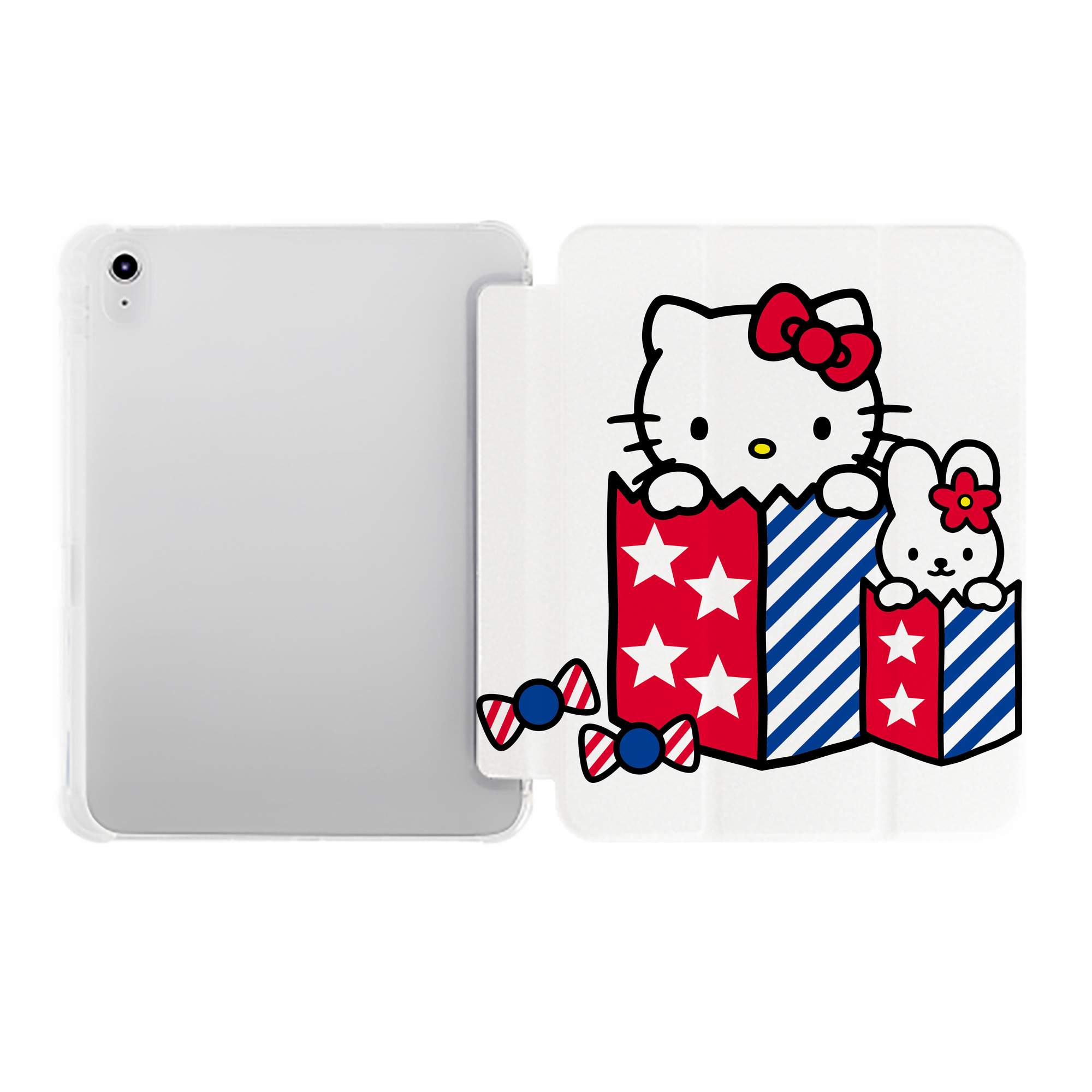 （画像用） Hello Kitty ハローキティ IPad ケース ペン収納付き 三つ折りスタンド PUレザー×シリコン 対応機種9.5/10.5/10.9インチ